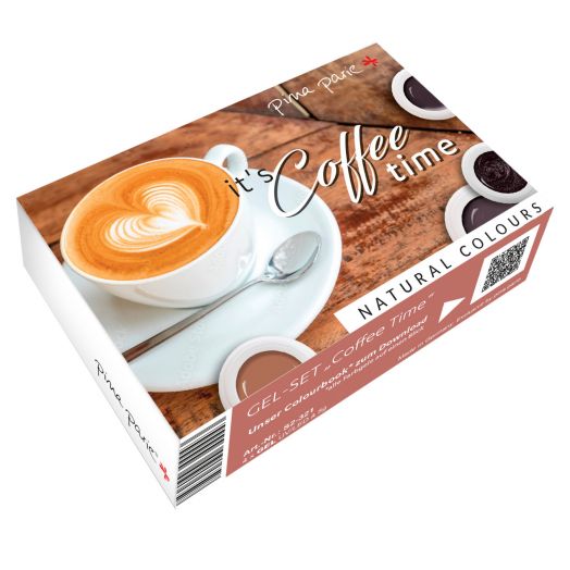 Farb-Gel Set pina parie "Its coffee time" 
4 x 5g Farbgel
Colourgel No. 556 Espresso
Colourgel No. 557 Cappucino
Colourgel No. 558 Latte Macchiato
Colourgel No. 559 Café au Lait